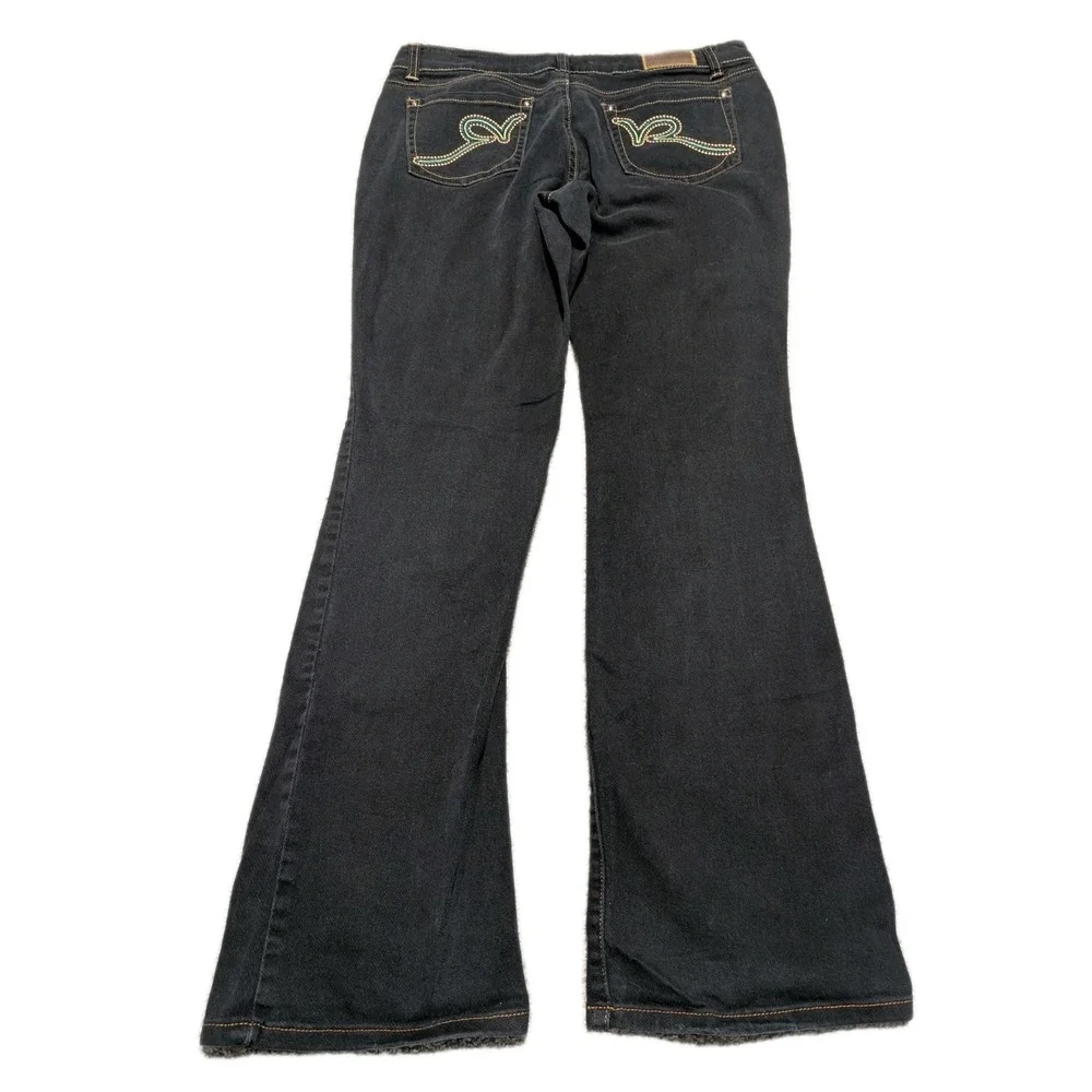 RocaWear Denim Jeans  Women's‎ Size 11 Boot Cut Dark - Embroidered Pockets 33X32